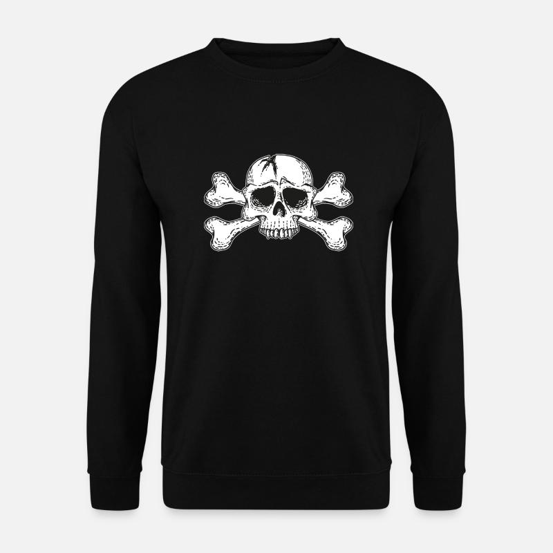 skull with bones - Unisex Pullover - Schwarz