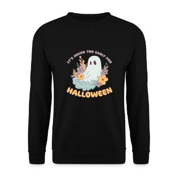 It's never too early for Halloween groovy ghost - Unisex Sweatshirt - black - Front - Alina (178cm) & Michal (187cm)