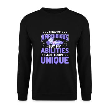 Axolotl Amphibians Salamanders cute axolotl - Unisex Sweatshirt - black - Front - Alina (178cm) & Michal (187cm)