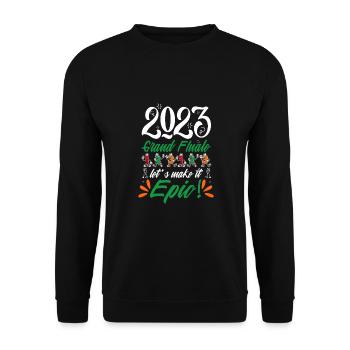 the last day of 2023 is 123123 - Unisex Pullover - Schwarz - Vorne - Alina (178cm) & Michal (187cm)