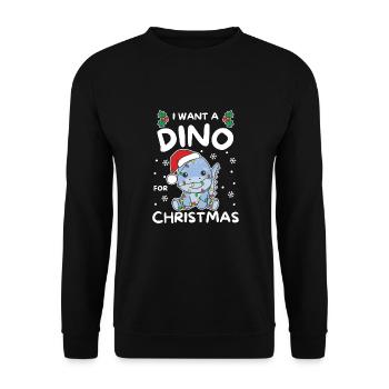 Je veux un dinosaure pour Noël dinos mignons - Sweat-shirt Unisexe - noir - Devant - Alina (178cm) & Michal (187cm)