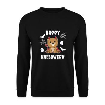 Beaver Happy Halloween Devil Costume - Unisex Sweatshirt - black - Front - Alina (178cm) & Michal (187cm)