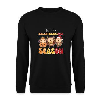 Tis' le singe de la saison Hallothanksmas - Sweat-shirt Unisexe - noir - Devant - Alina (178cm) & Michal (187cm)