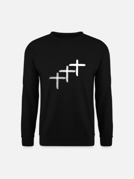 Cross 3 white - Unisex Sweatshirt - black