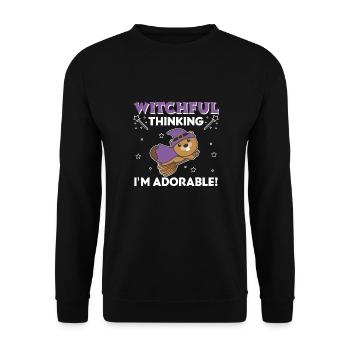 Beaver Halloween Witch Witches I'm Adorable - Unisex Sweatshirt - black - Front - Alina (178cm) & Michal (187cm)