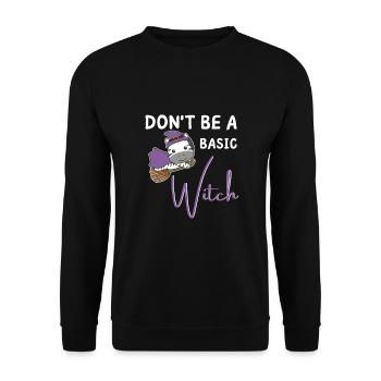 Zebra Halloween Hexen don't be a basic witch - Unisex Pullover - Schwarz - Vorne - Alina (178cm) & Michal (187cm)