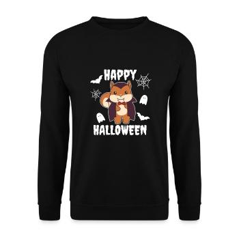 Squirrel Happy Halloween Cute Vampire Costume - Unisex Sweatshirt - black - Front - Alina (178cm) & Michal (187cm)