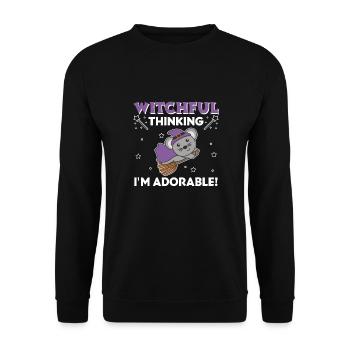 Mouse Halloween Witch Witches I'm Adorable - Unisex Sweatshirt - black - Front - Alina (178cm) & Michal (187cm)