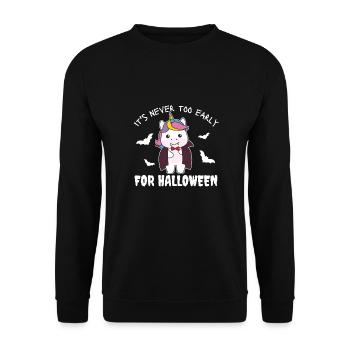 Licorne, il n'est jamais trop tôt pour Halloween Vampire - Sweat-shirt Unisexe - noir - Devant - Alina (178cm) & Michal (187cm)