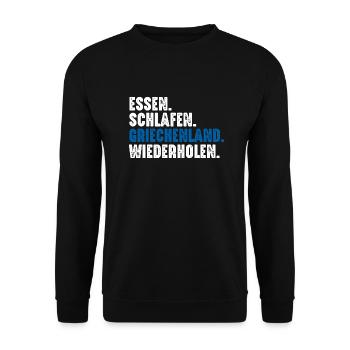 Griechen Grieche Griechenland - Unisex Pullover - Schwarz - Vorne - Alina (178cm) & Michal (187cm)
