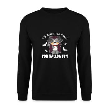 Le berger australien n’est jamais trop tôt pour - Sweat-shirt Unisexe - noir - Devant - Alina (178cm) & Michal (187cm)