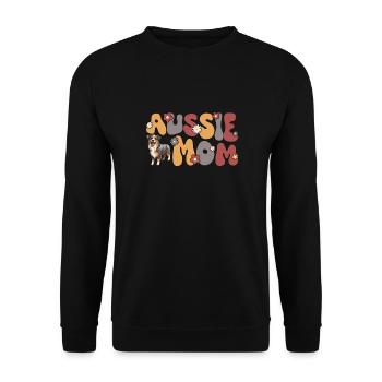 Australian Shepherd Blue Merle Groovy Aussie Mom - Unisex Sweatshirt - black - Front - Alina (178cm) & Michal (187cm)