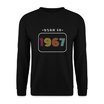 Jahrgang Geburtsdatum 1967 - Unisex Pullover - Schwarz - Vorne - Alina (178cm) & Michal (187cm)