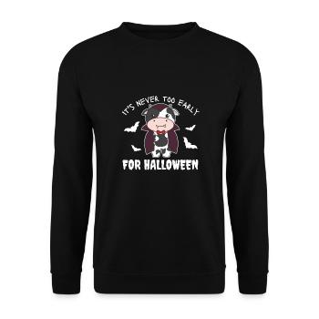 Vache il n’est jamais trop tôt pour Halloween vampire - Sweat-shirt Unisexe - noir - Devant - Alina (178cm) & Michal (187cm)