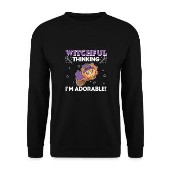 Triceratops Halloween Witch Witches I'm Adorable - Unisex Sweatshirt - black - Front - Alina (178cm) & Michal (187cm)
