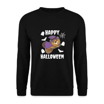 Castor Joyeux Halloween Sorcière Enfants Sorcière Costume de Sorcière - Sweat-shirt Unisexe - noir - Devant - Alina (178cm) & Michal (187cm)