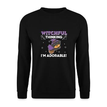 Rottweiler Halloween Witch Witches I'm Adorable - Unisex Sweatshirt - black - Front - Alina (178cm) & Michal (187cm)