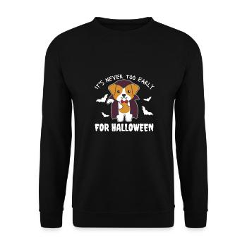 Jack Russell, it's never too early for Halloween - Unisex Sweatshirt - black - Front - Alina (178cm) & Michal (187cm)
