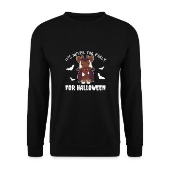 Okapi es ist nie zu früh für Halloween Vampir - Unisex Pullover - Schwarz - Vorne - Alina (178cm) & Michal (187cm)