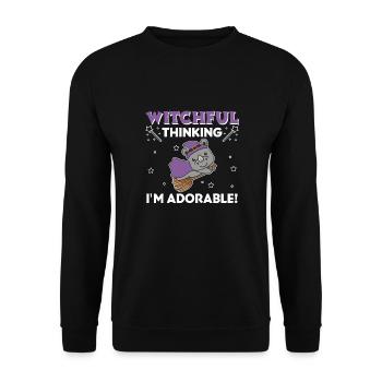 Rhinoceros Halloween Witch Witches I'm Adorable - Unisex Sweatshirt - black - Front - Alina (178cm) & Michal (187cm)