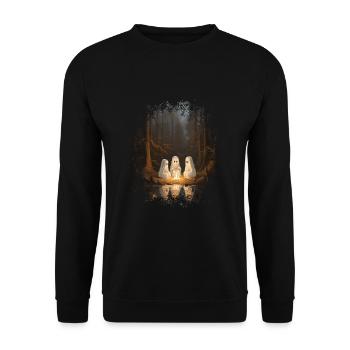Vintage Ghost Campfire Camping Gothic Halloween - Unisex Sweatshirt - black - Front - Alina (178cm) & Michal (187cm)