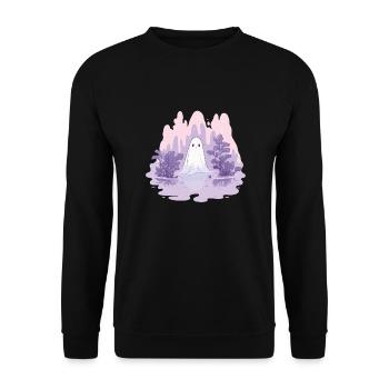 Halloween Groovy Ghost Hippie Slime Vintage - Unisex Sweatshirt - black - Front - Alina (178cm) & Michal (187cm)