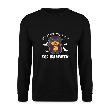 Rottweiler it's never too early for Halloween vampire - Unisex Sweatshirt - black - Front - Alina (178cm) & Michal (187cm)