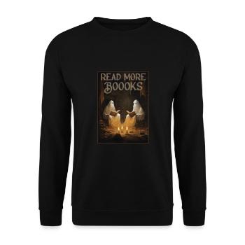 Groovy Lire la suite Boook’s Ghost Halloween - Sweat-shirt Unisexe - noir - Devant - Alina (178cm) & Michal (187cm)