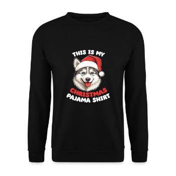 Husky Noël Pyjamas Chiens - Sweat-shirt Unisexe - noir - Devant - Alina (178cm) & Michal (187cm)