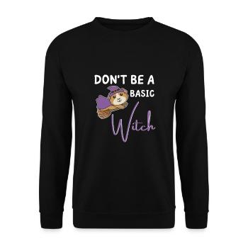 Meerschweinchen Halloween Hexe Hexen don't be a - Unisex Pullover - Schwarz - Vorne - Alina (178cm) & Michal (187cm)