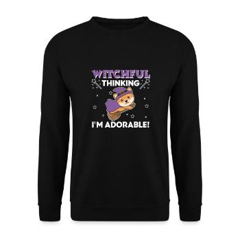 Shiba Inu Halloween Witch Witches I'm Adorable - Unisex Sweatshirt - black - Front - Alina (178cm) & Michal (187cm)