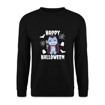 Dino Happy Halloween Cute Vampire Costume - Unisex Sweatshirt - black - Front - Alina (178cm) & Michal (187cm)