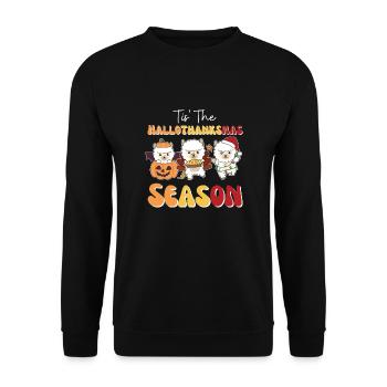 Tis' the Hallothanksmas Season Alpaca - Unisex Sweatshirt - black - Front - Alina (178cm) & Michal (187cm)