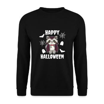 Raccoon Happy Halloween Cute Vampire Costume - Unisex Sweatshirt - black - Front - Alina (178cm) & Michal (187cm)