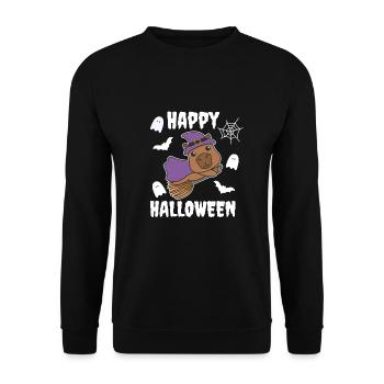 Capybara Happy Halloween Witch Kids Witch Costume - Unisex Sweatshirt - black - Front - Alina (178cm) & Michal (187cm)