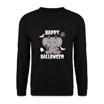Elephant Happy Halloween Cute Devil Kids Costume - Sweat-shirt Unisexe - noir - Devant - Alina (178cm) & Michal (187cm)