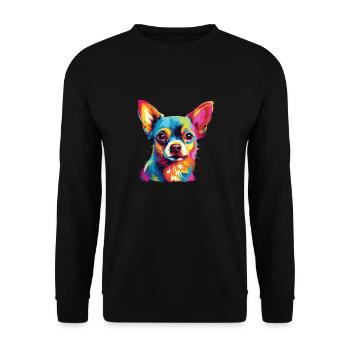 Watercolor Colorful Chihuahua - Unisex Sweatshirt - black - Front - Alina (178cm) & Michal (187cm)