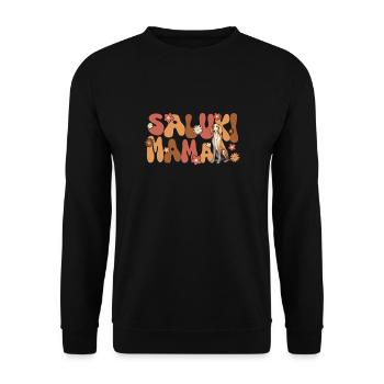 Lévrier persan Groovy Saluki maman - Sweat-shirt Unisexe - noir - Devant - Alina (178cm) & Michal (187cm)