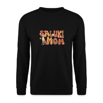 Chien persan Groovy Saluki maman - Sweat-shirt Unisexe - noir - Devant - Alina (178cm) & Michal (187cm)