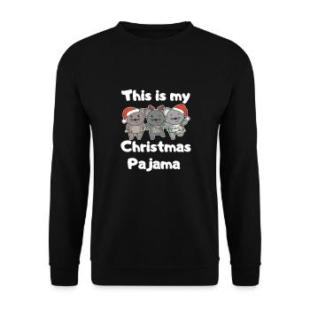 Mouse Christmas Pajamas - Unisex Sweatshirt - black - Front - Alina (178cm) & Michal (187cm)