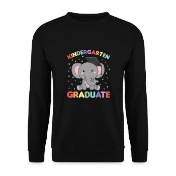 Kids Kindergarten graduate Elefant Graduation - Unisex Pullover - Schwarz - Vorne - Alina (178cm) & Michal (187cm)