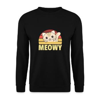 kawaii cat cute manga anime cats retro meowy - Unisex Sweatshirt - black - Front - Alina (178cm) & Michal (187cm)