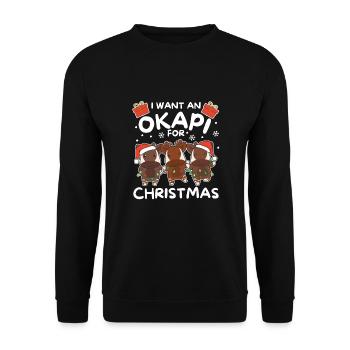 I want an okapi for Christmas sweet okapis - Unisex Sweatshirt - black - Front - Alina (178cm) & Michal (187cm)