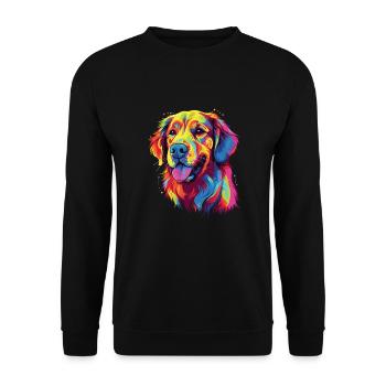 Watercolor Colorful Golden Retriever - Unisex Sweatshirt - black - Front - Alina (178cm) & Michal (187cm)