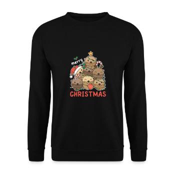 Arbre de Noël loutre Joyeux Noël - Sweat-shirt Unisexe - noir - Devant - Alina (178cm) & Michal (187cm)