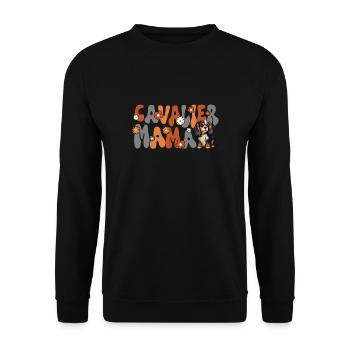 Cavalier King Charles Spaniel Groovy Cavalier Mom - Unisex Sweatshirt - black - Front - Alina (178cm) & Michal (187cm)