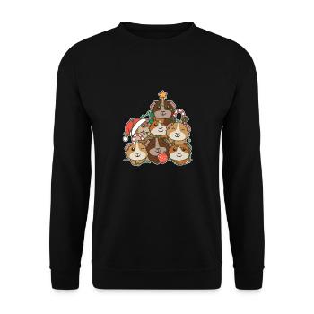 Cochon d’Inde arbre de Noël drôle Animal - Sweat-shirt Unisexe - noir - Devant - Alina (178cm) & Michal (187cm)