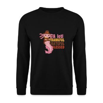Thansgiving A lotl Thankful Grateful - Unisex Sweatshirt - black - Front - Alina (178cm) & Michal (187cm)