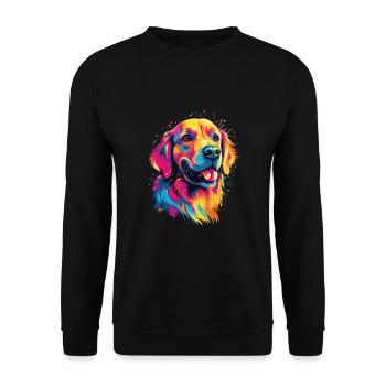 Watercolor Colorful Golden Retriever - Unisex Sweatshirt - black - Front - Alina (178cm) & Michal (187cm)