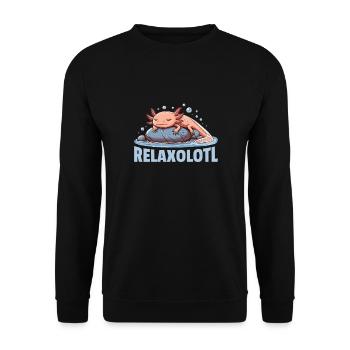 Relaxolotl Axolotl Lovers Cute Animals Relax - Unisex Sweatshirt - black - Front - Alina (178cm) & Michal (187cm)